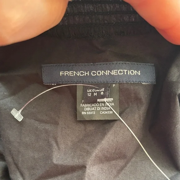 French Connection Black Button-Up Dress - Picture 5 of 6
